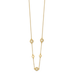 14K Polished and Filigree Diamond Shape with 1in. ext. Necklace - Image 2