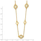 14K Polished and Filigree Diamond Shape with 1in. ext. Necklace - Image 5