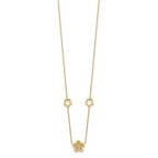 Leslie's 14K Polished and Filigree Flower Stations with 1in. ext. Necklace - Image 2
