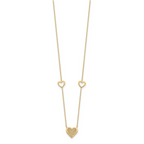 Leslie's 14K Polished and Filigree Heart Stations with 1in. ext. Necklace - Image 2