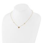 Leslie's 14K Polished and Filigree Heart Stations with 1in. ext. Necklace - Image 4
