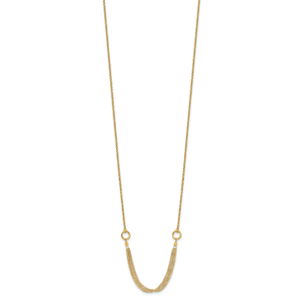 Leslie's 14K Diamond-cut Multi-strand Accent with 1in. ext. Necklace - Image 2