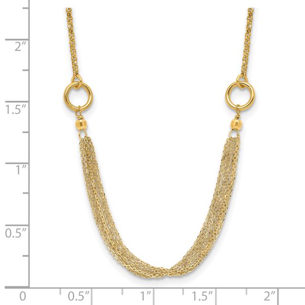 Leslie's 14K Diamond-cut Multi-strand Accent with 1in. ext. Necklace - Image 4