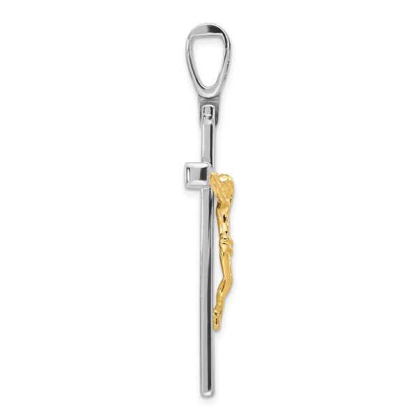 Leslie's 14K Two-tone Polished Crucifix Pendant - Image 2