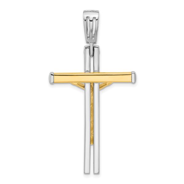 Leslie's 14K Two-tone Polished Crucifix Pendant - Image 3