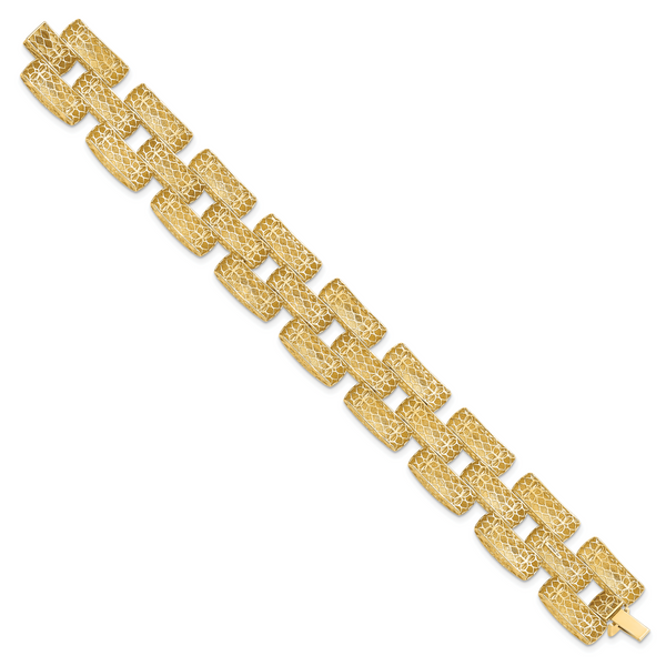 14K Polished Fancy Link Bracelet - Image 4