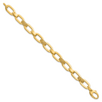 Leslie's 14K Polished and Textured Fancy Link Bracelet - Image 2