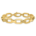 Leslie's 14K Polished and Textured Fancy Link Bracelet - Image 3