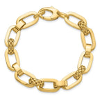 Leslie's 14K Polished and Textured Fancy Link Bracelet - Image 4