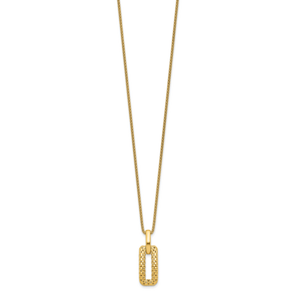 14K Polished and Textured Fancy Necklace - Image 2
