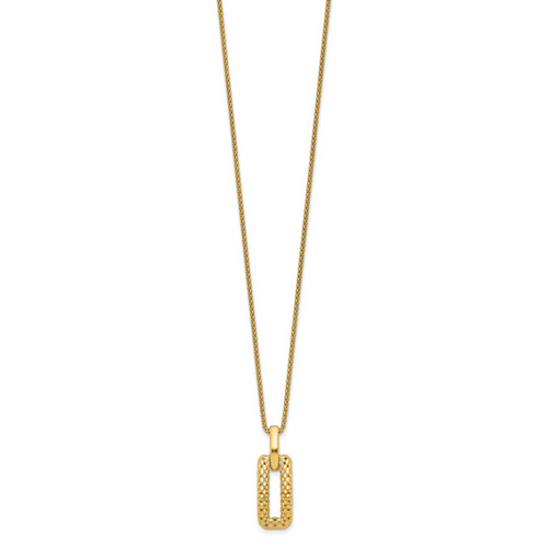 14K Polished and Textured Fancy Necklace - Image 2