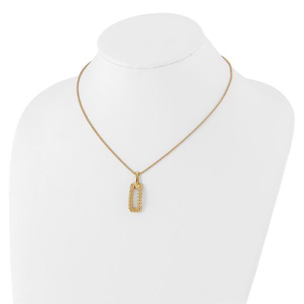 14K Polished and Textured Fancy Necklace - Image 4