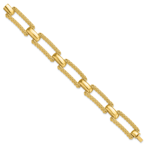 Leslie's 14K Polished and Textured Fancy Bracelet - Image 2