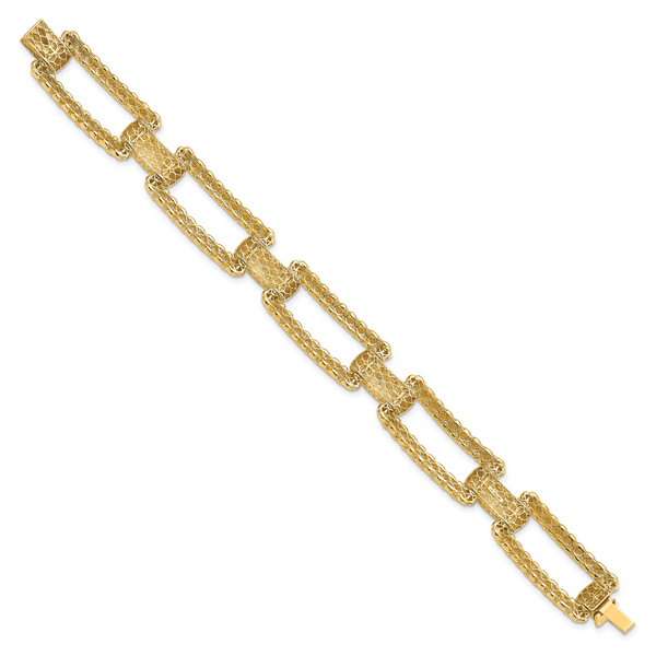 Leslie's 14K Polished and Textured Fancy Bracelet - Image 4