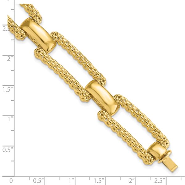 Leslie's 14K Polished and Textured Fancy Bracelet - Image 5