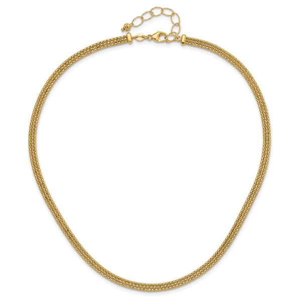 14K with Diamond-cut Accent and 2in. ext. Woven Necklace - Image 3