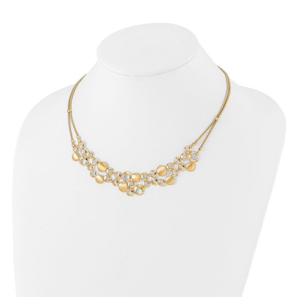 Leslie's 14K Polished and Satin Circles with 2in. ext Necklace - Image 2