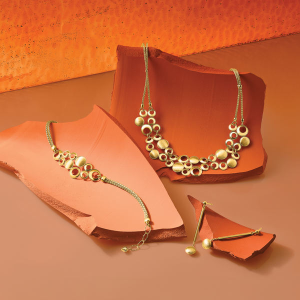Leslie's 14K Polished and Satin Circles with 2in. ext Necklace - Image 5