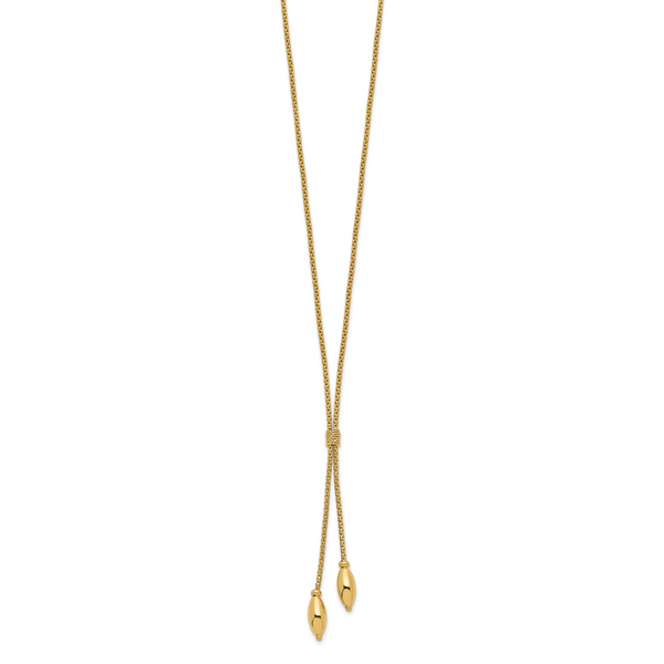 14K Polished with 2in. ext. Drop Necklace - Image 2