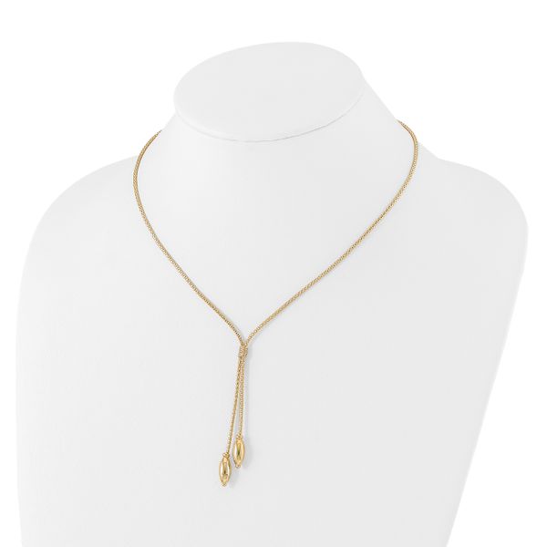14K Polished with 2in. ext. Drop Necklace - Image 4