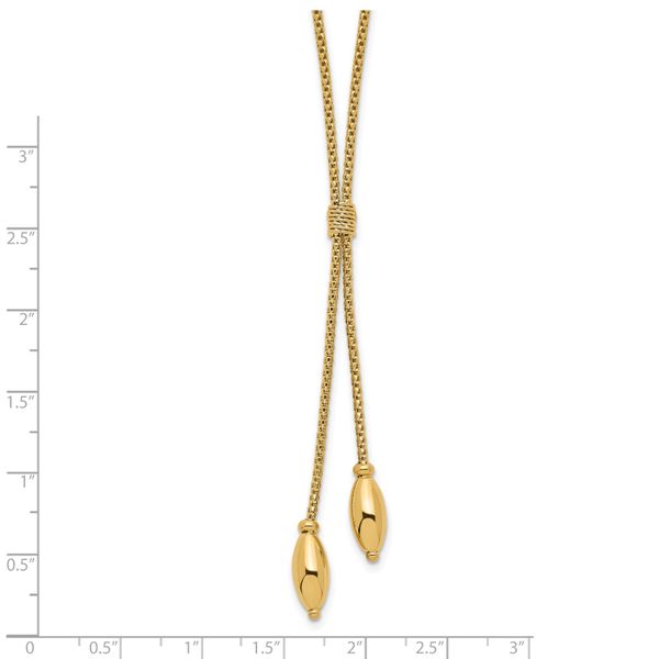 14K Polished with 2in. ext. Drop Necklace - Image 5