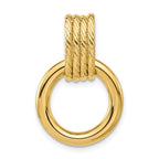 14K Polished and Textured Circle Pendant