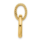 14K Polished and Textured Circle Pendant - Image 2