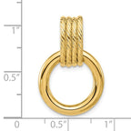 14K Polished and Textured Circle Pendant - Image 4
