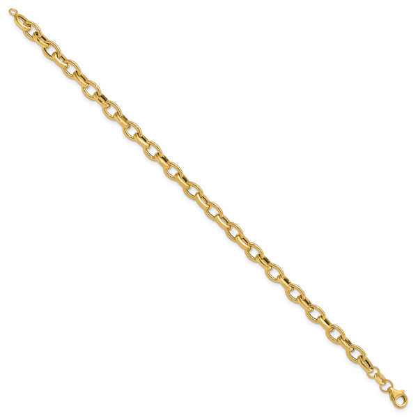 Leslie's 14K Polished and Textured Fancy Link Bracelet - Image 2