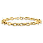 Leslie's 14K Polished and Textured Fancy Link Bracelet - Image 3