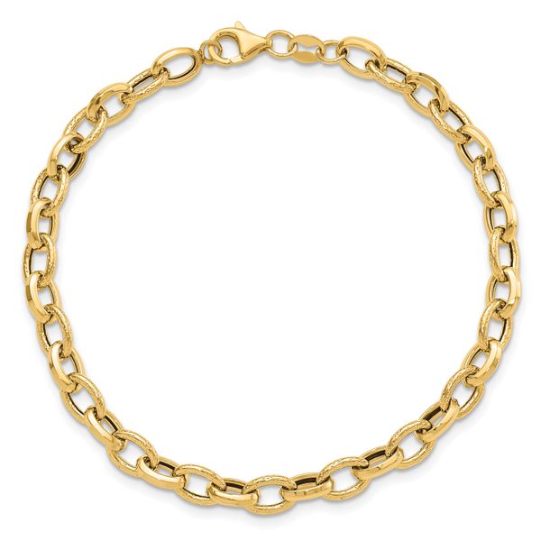 Leslie's 14K Polished and Textured Fancy Link Bracelet - Image 4
