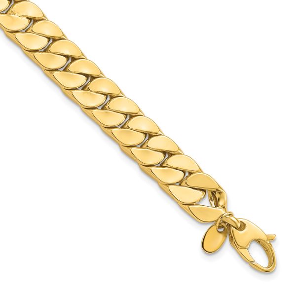 14K Polished Fancy Curb Bracelet