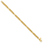 14K Polished and Textured Fancy Link Bracelet - Image 2