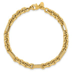 14K Polished and Textured Fancy Link Bracelet - Image 4