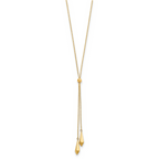 14K Polished Adjustable Y Drop Necklace - Image 2