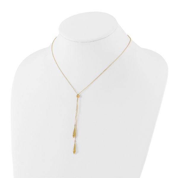 14K Polished Adjustable Y Drop Necklace - Image 3