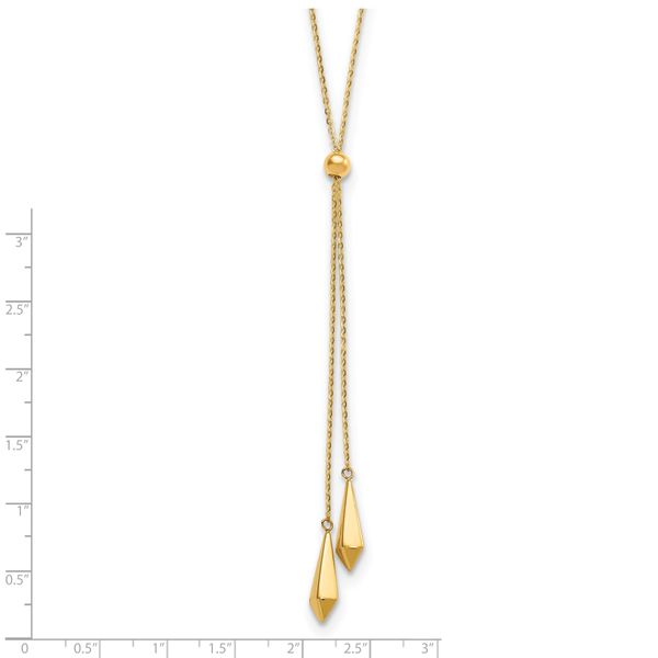 14K Polished Adjustable Y Drop Necklace - Image 4