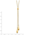 14K Polished Adjustable Y Drop Necklace - Image 4