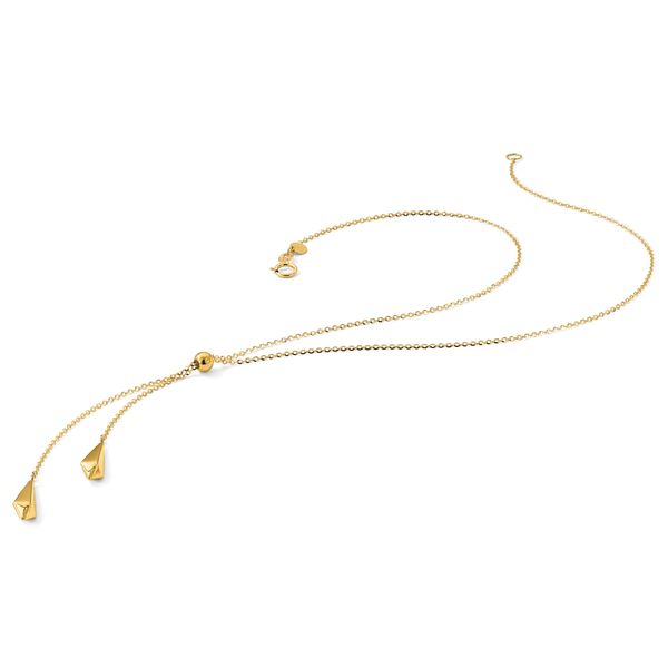 14K Polished Adjustable Y Drop Necklace - Image 5