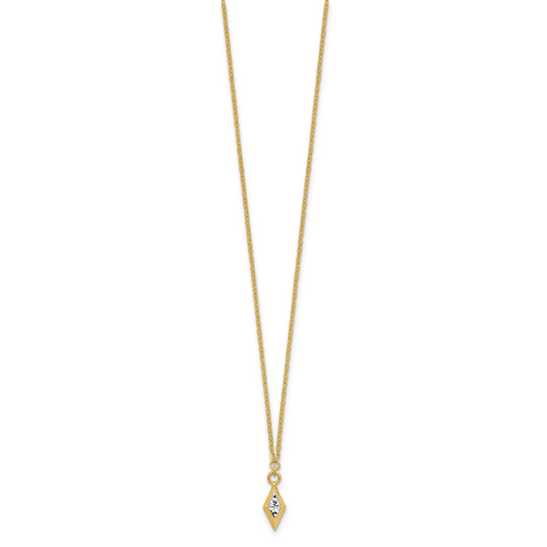 Leslie's 14K and White Rhodium Polished and Diamond-cut Necklace - Image 2