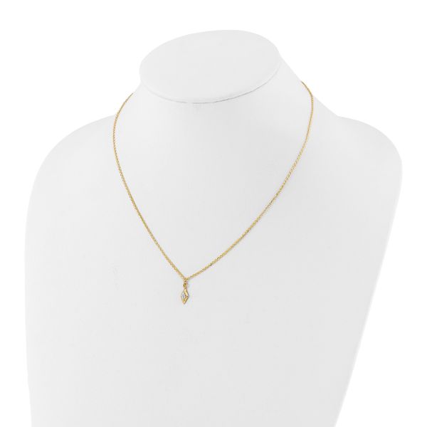 Leslie's 14K and White Rhodium Polished and Diamond-cut Necklace - Image 3