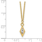 Leslie's 14K and White Rhodium Polished and Diamond-cut Necklace - Image 4