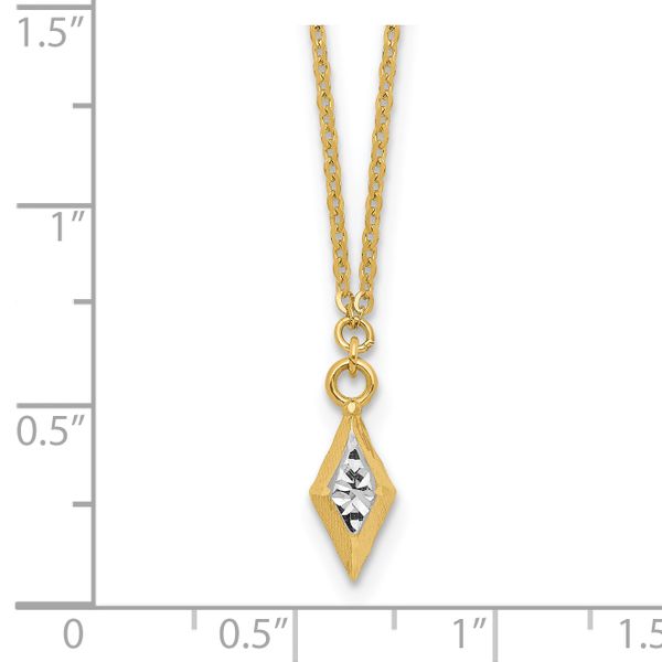 Leslie's 14K and White Rhodium Polished and Diamond-cut Necklace - Image 4