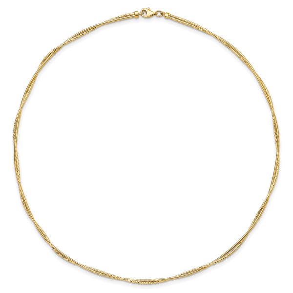 Leslie's 14K Polished and Diamond-Cut Twisted 2-Strand Neckwire Necklace - Image 3