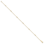Leslie's 14K Polished CZ Station 9in Plus 1in. ext. Anklet - Image 2