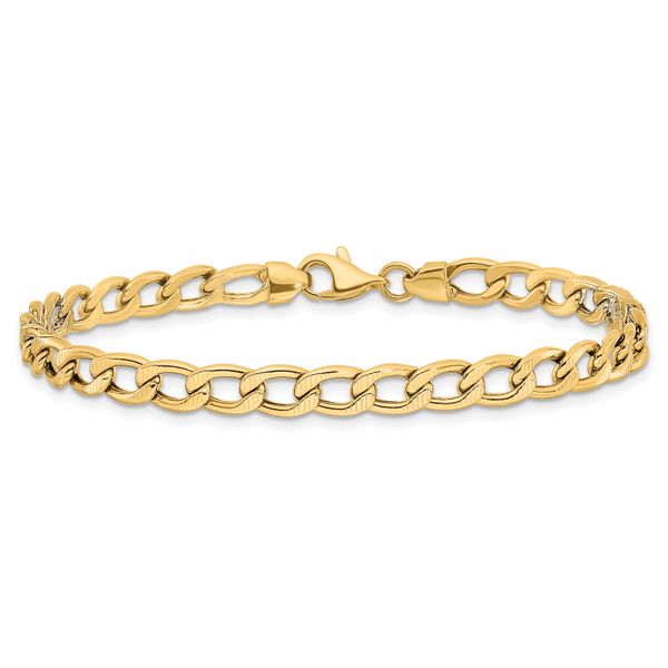 Leslie's 14K Polished and Textured Link Bracelet - Image 3