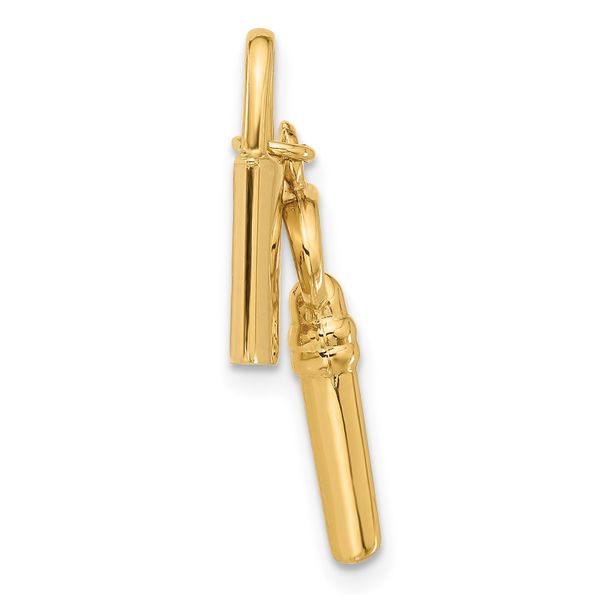 Leslie's 14K Polished Lock and Key Pendant - Image 2
