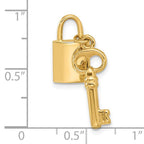 Leslie's 14K Polished Lock and Key Pendant - Image 4