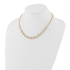 Leslie's 14K Two-tone Polished with Diamond-cut Beads Fancy Necklace - Image 2