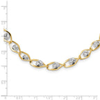 Leslie's 14K Two-tone Polished with Diamond-cut Beads Fancy Necklace - Image 4